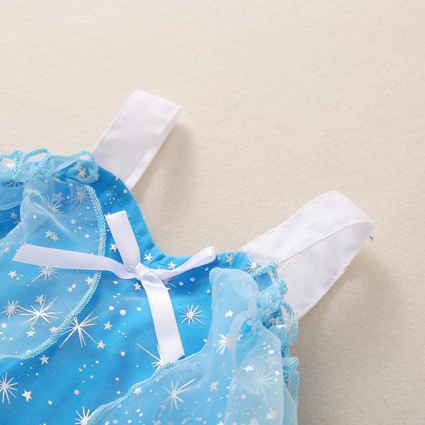 120CM Elf Light Blue Mesh Children'S Dress Clothing For Toddlers