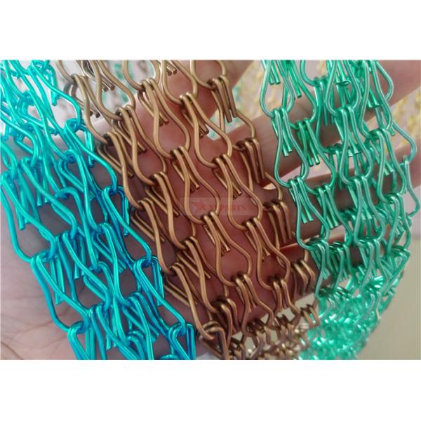 1.6x20mm Anodized Aluminum Chain Curtains For Architectural Wall Decoration