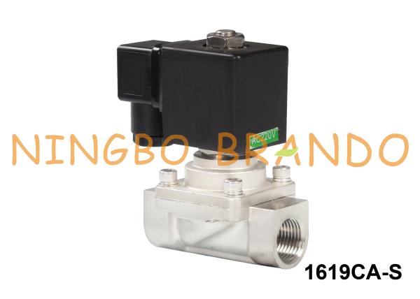 válvula de solenoide elétrica de aço inoxidável de 1/2” para o vapor e a água quente