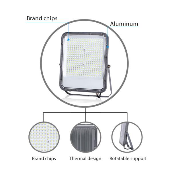 P65 Waterproof Outdoor 50w 100w Reflector Led Focos 200w 300w 400w 500w Solar Led Flood Light