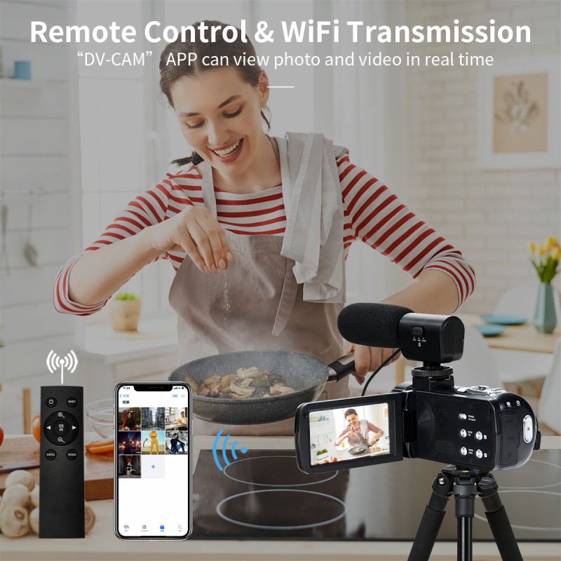 Newest Hd 4K Video Camera Camcorder 3.0 Inch Touch Screen Wifi Ir Night Vision Vlogging Camera for Youtube with Micro