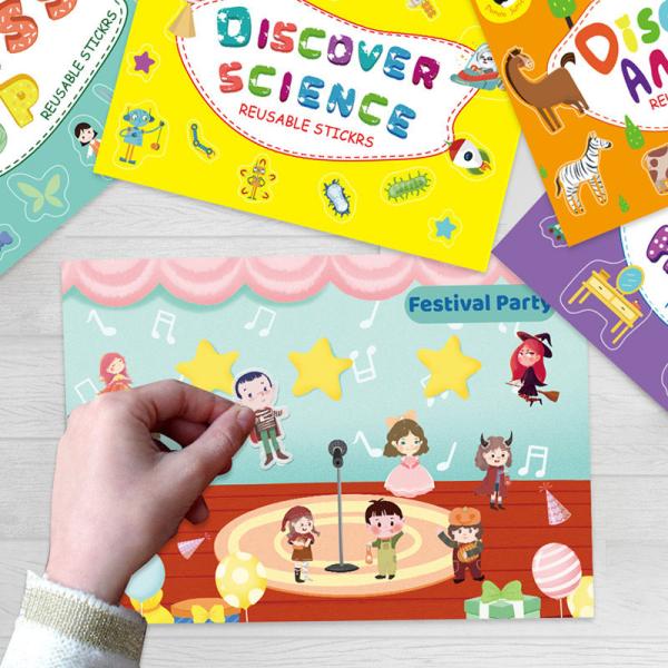 Reusáveis estáticos aderem-se etiquetas, brinquedos educacionais prées-escolar selecionam o entretenimento livre