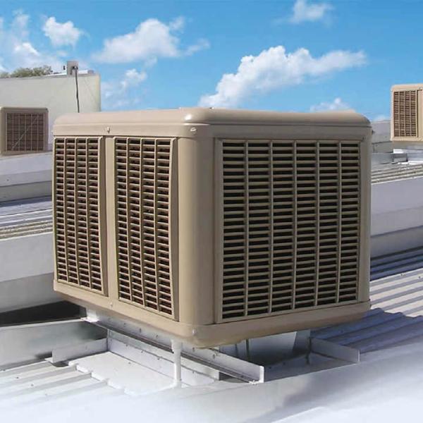 2.2KW Industrial Cooling System Evaporating Air Cooler 25000cmh with Remote Control