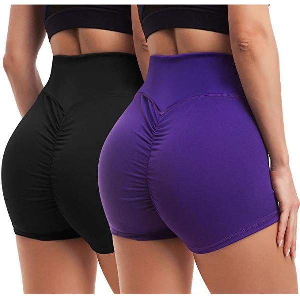 Women Workout Yoga Shorts High Waist Booty Short Pants