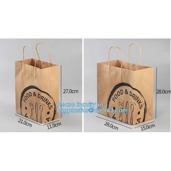 Custom Kraft Paper Twisted Handle Shopping Carrier Bag With Logo Printed,kraft paper shopping bag with handle, bagease