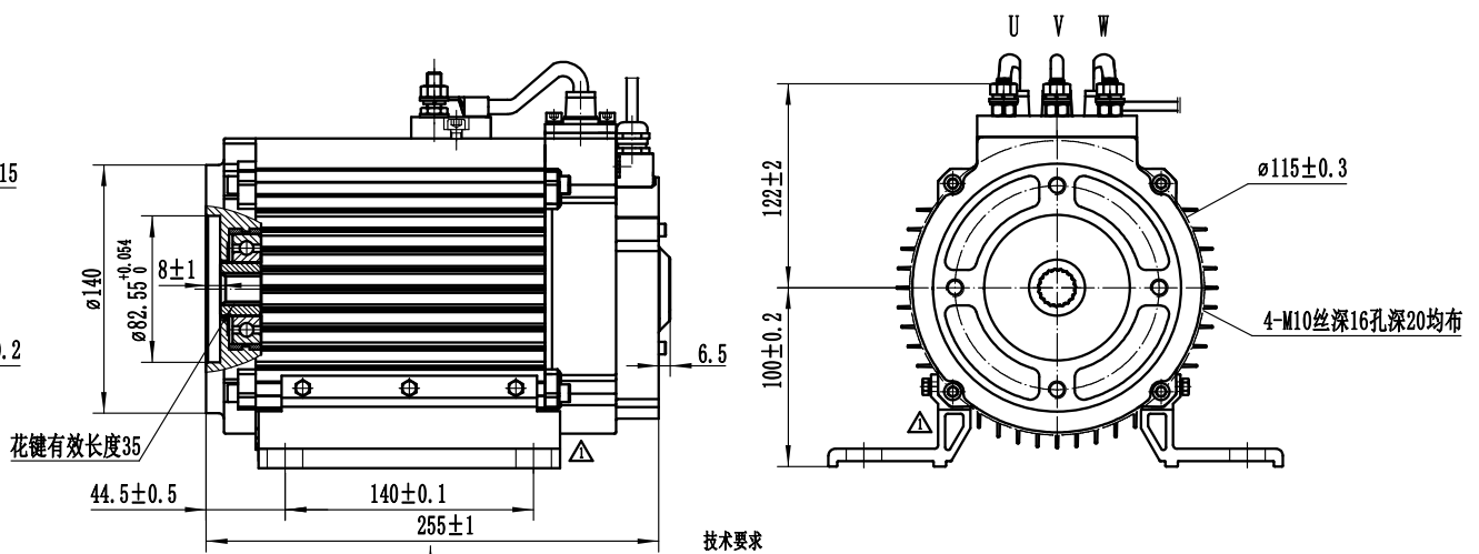 High starting torque 18kW PMSM for Electric forklift oil pump motor
