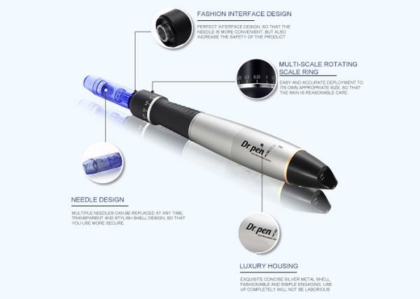 Powerful Semi Permanent Makeup Machine Kit Dr. Pen Black and Silver With Microneedle Cartridge