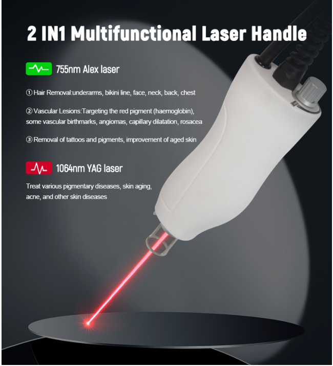 Dual Wavelength 755nm 1064nm Alexandrite Long Pulse Nd Yag Laser Hair Removal Machine