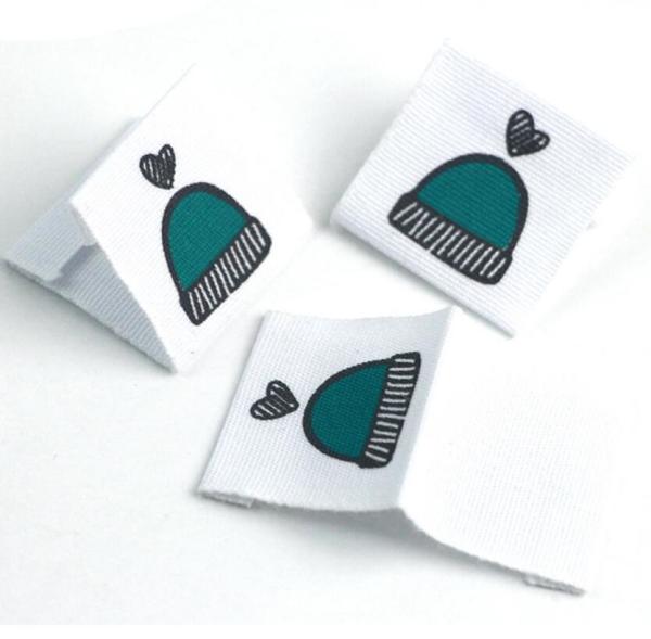 Plain Dyed Custom Printed Clothing Labels Ｗhite Soft Cotton Label for Baby Infant