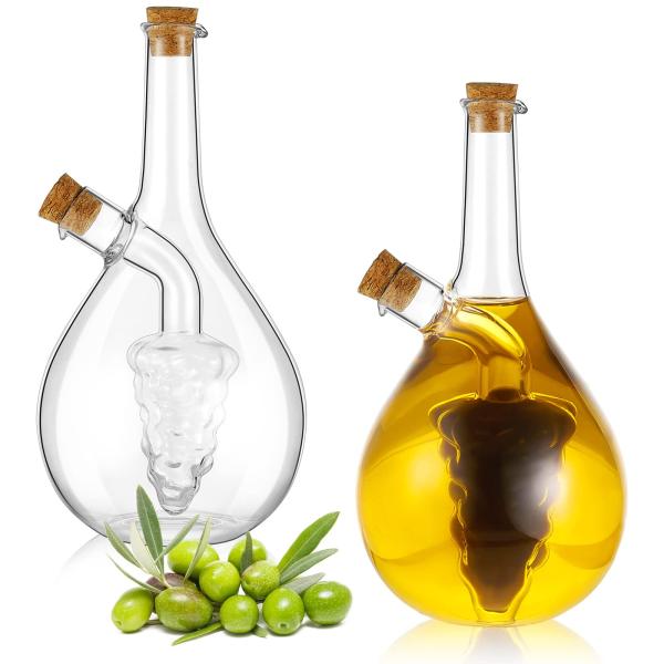 Clear Glass Bubble Pot 2-in-1 Kitchen Container for Separating Kettle and Cruet Bottle Set