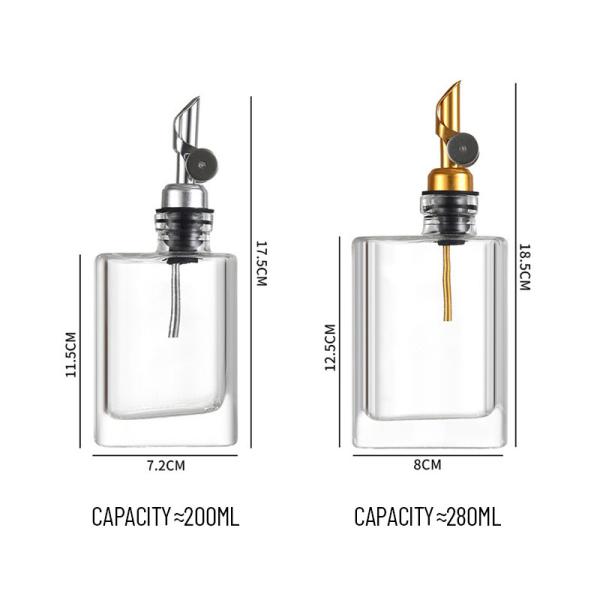 Dispensateur d'huile en verre de 500 ml sur mesure B2B Dispensateur d'huile en verre de 500 ml Dispensateur d'huile en acier inoxydable antigouttes Dispositif de protection V