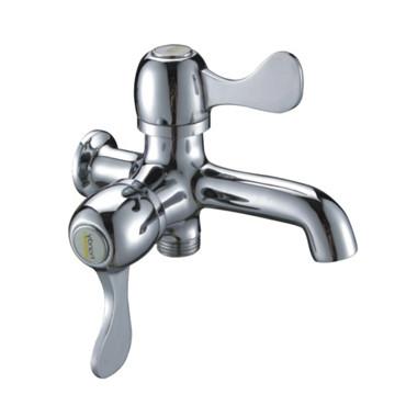 0.05 - 0.9MPA Single Cold Water Taps with 2 Handles , Chrome Plated Shower Faucet