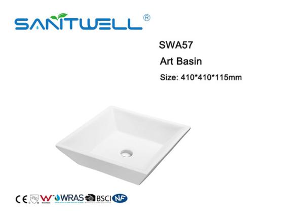Rectangular Shape Sanitary Ware Basin Ceramic Wash Art Basin For Self Cleaning