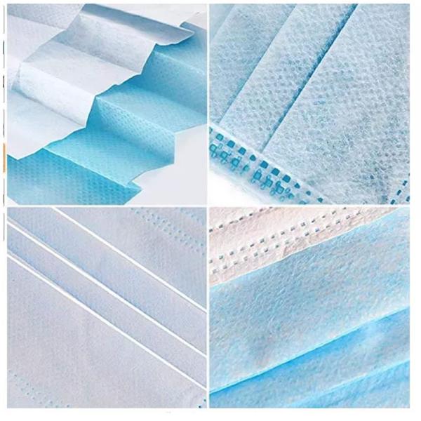 Non Woven Blue / White 3 Ply Civil Sterile Disposable Mask Medical Protective