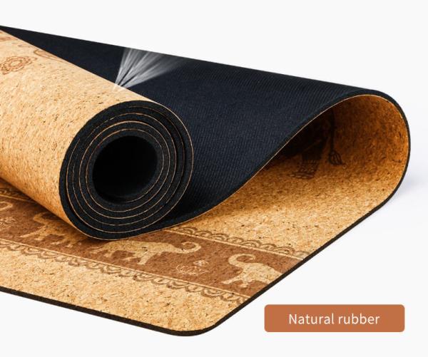 Luxury eco friendly custom non slip foldable outdoor 3 mm pilates exercise natural rubber cork yoga mat