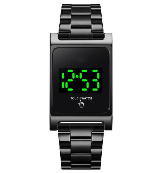 led watch touch screen 1869 new design touch screen LED watch digital stainless steel band men wrist watches
