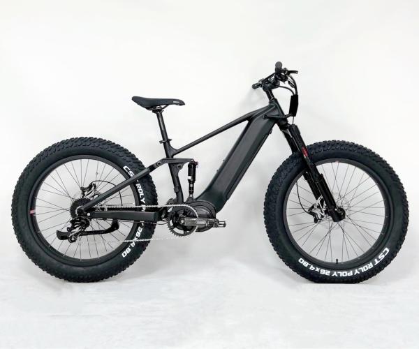 48V 1000W Mid Drive Electric Bike 26 Inch Fat Tire Full Suspension Mountain Ebikes