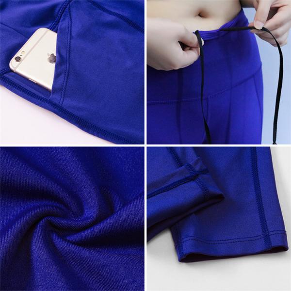 Tecido de alto desempenho vestuário desportivo bolso lateral design hidratação yoga leggings desportivos