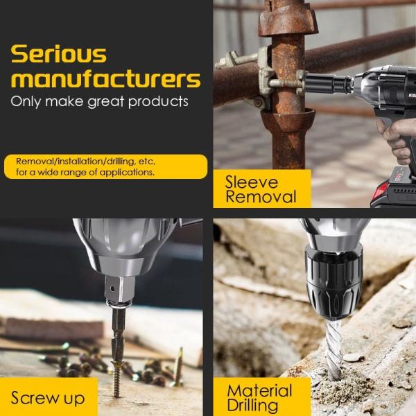 High quality heavy high power cordless electric torque wrenches impact lithium wrench socket set