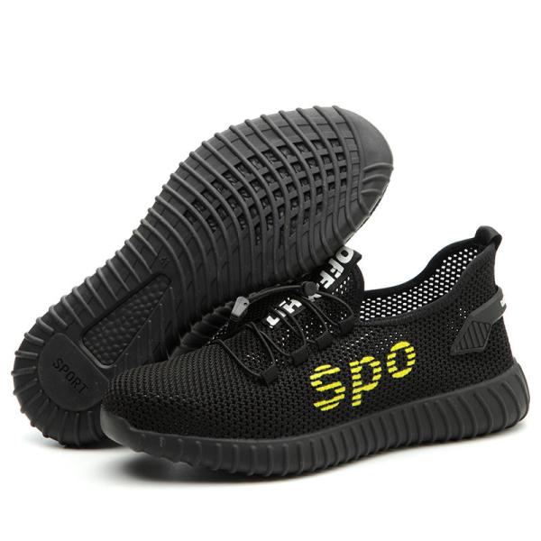 Шэньцзи мужские дышащие Flyknit большие сетки резиновые подошвы Модные ботинки безопасности
