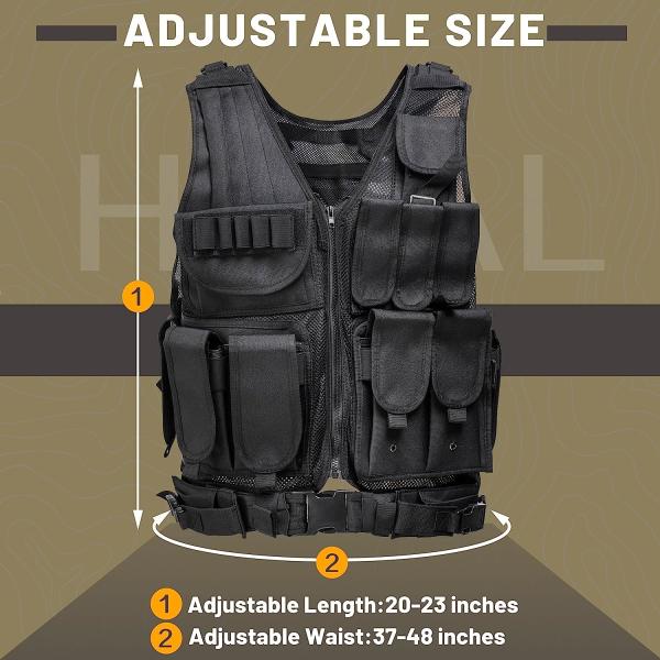 Sports Vest Equipment Security Vest Training Vest Adjustable Lightweight Vest for Law Enforcement Guard Hunting