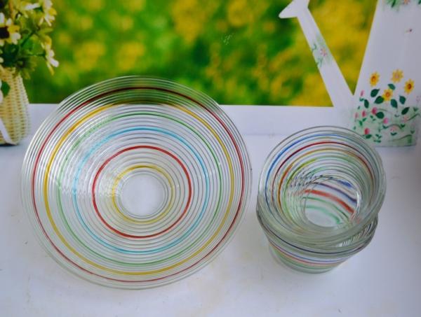 glass salad bowl set