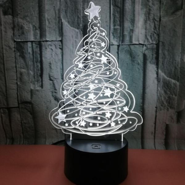 2019 Christmas tree Gift 3D night Lights Colorful LED Lights Creative Crack Small Table Lamp