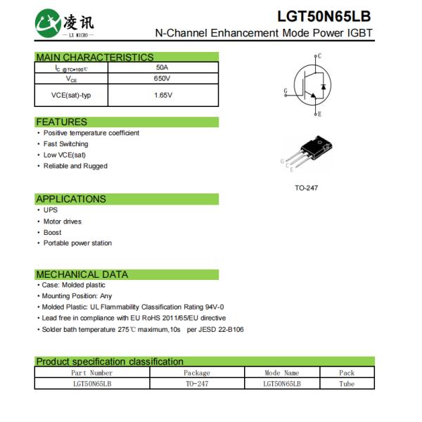 50A 650V надежная и прочная низкочастотная мощность IGBT для портативной электростанции