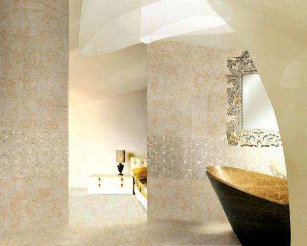 Discoloration Porcelain Marble Tile / Ceramic Wall Tile Strong Hardness