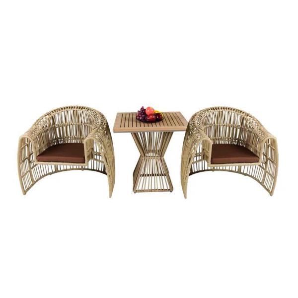 Garden Set Bistro Table Chairs Outdoor Modern Design Style with Aluminum Rattan Woven Furniture Set