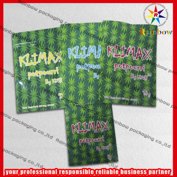Recyclable Colorful Herbal Incense Bags k Gravure Printing