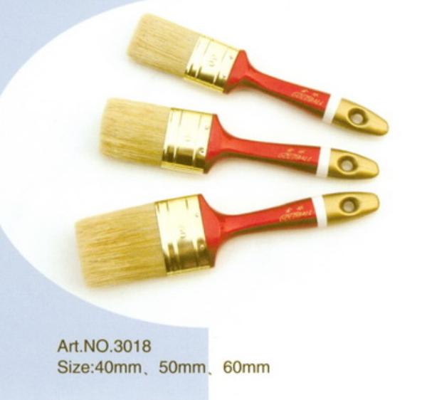 Plastic handle pure natural bristle Chinese bristle mix 3 piece paint brush sets No.3018