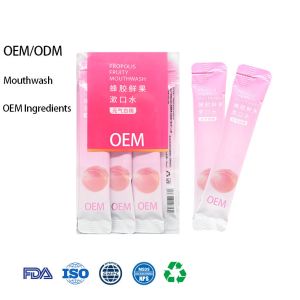 Custom Probiotic Mouthwash Peach Flavor Cleanses Oral Cavity Portable Disposable Mouthwash for Outdoor Use