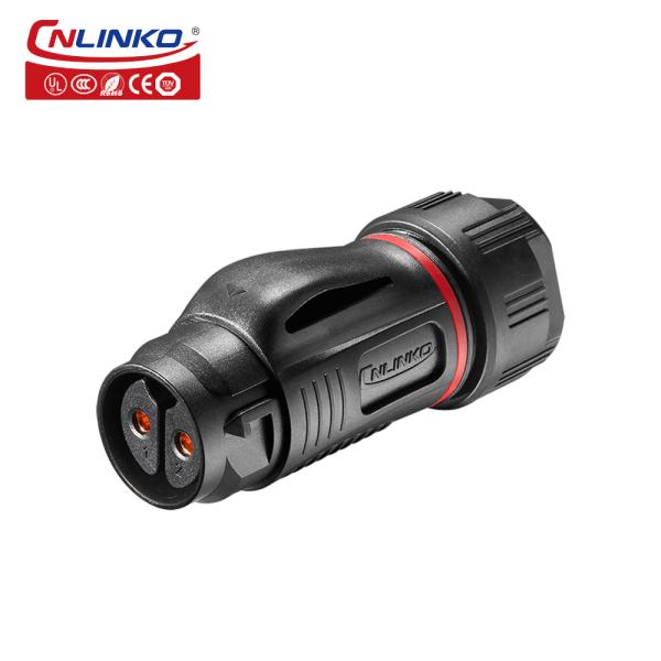 CNLINKO M20 2pin Waterproof IP68 Connector PBT  Industrial Plug Socket Male Female Quick Electrical AC Power Adapter Connectors