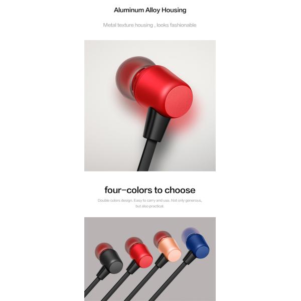 Zinc Alloy 1.2m 3mW Wired Earphones With Mic Noise Cancelling