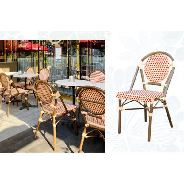 Cheap Wholesale Aluminium Frame Stacking Restaurant Furniture Garden Sets Outdoor Bistro Chairs