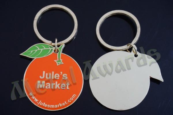 Creative Apple Logo Keyring , Funny Mens Designer Keychains 50mm Size