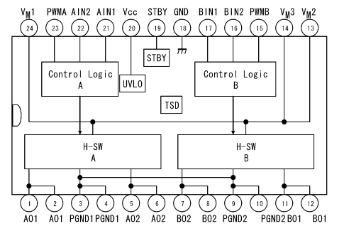 Обломок 2.5V IC электронный Ic регулятора Stepper мотора TB6612FNG к 13.5V 100kHz