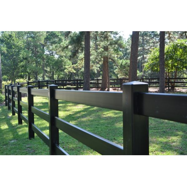 UV Resistant White Vinyl Ranch Rail Fence Easily Assembled Modern Design Vinyl Farm Fencing