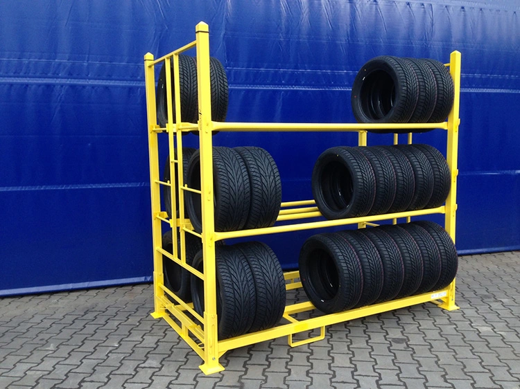 Foldaing 2m Metal Steel Tyre Stillage Racking Tire Rack Warehouse Light Duty Storage Racks