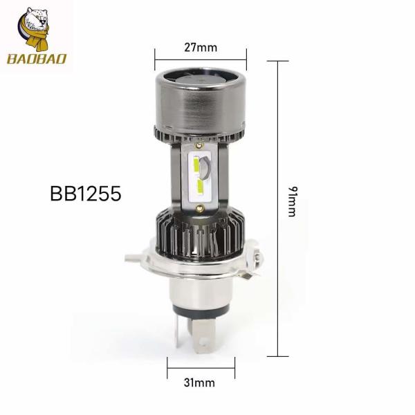 lâmpada de 12V de metal branco H4 LED com ventoinha de luz interior de motocicleta