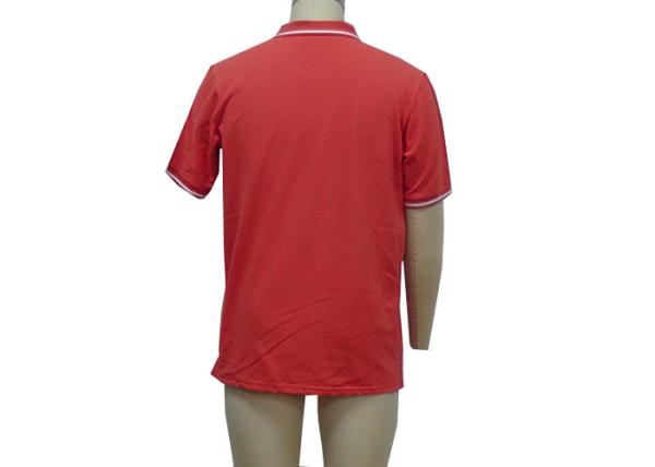Nice Red Mens Polo T Shirts Placket With Adhesive Tape Customized  Size
