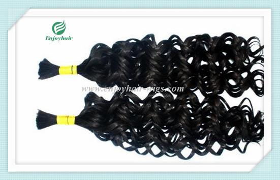 Peruvian 5A virgin remy hair bulk ,natural color,  curly style 10''-26''length hair