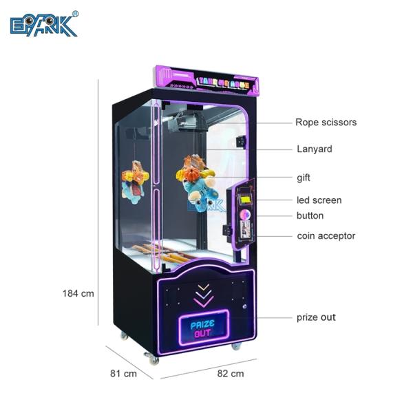 EPARK LED Scissor Gift Machine with Transparent Cabinet and Coin System