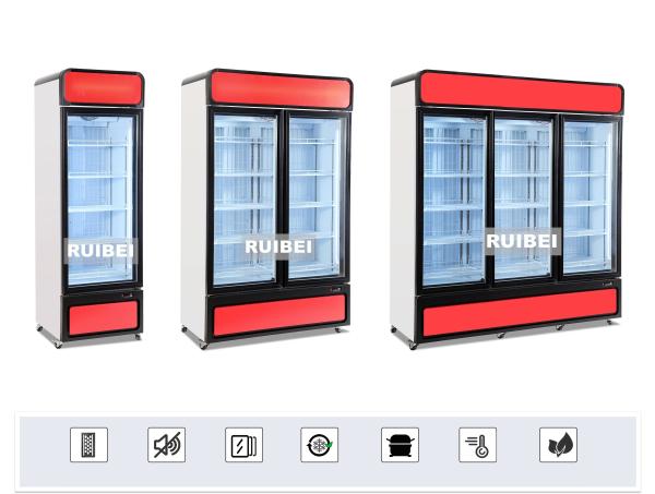 Ruibei Cold Drinks Refrigerator Showcase 3 Doors Glass Display Chiller