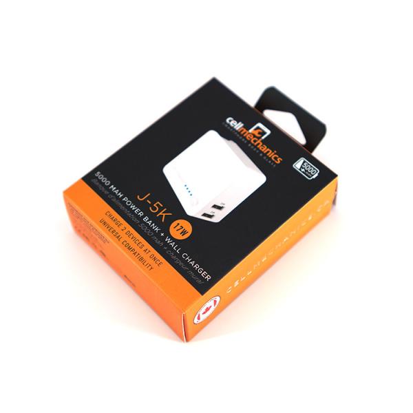 Hot Stamping Tempered Glass Packing Box Power Bank Packaging Printing With Hanger 82mm*46mm*97mm