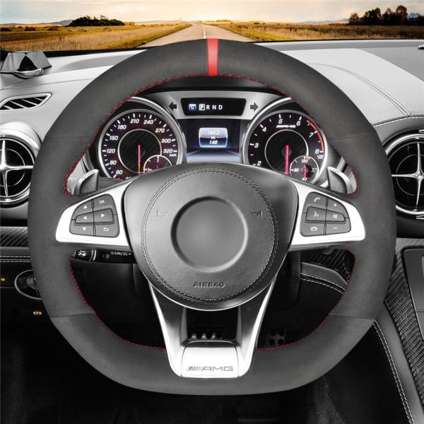 Mercedes-Benz A45 AMG C43 C63 CLA C45 CLS AMG 2015-2018 Soft Suede Steering Wheel Cover