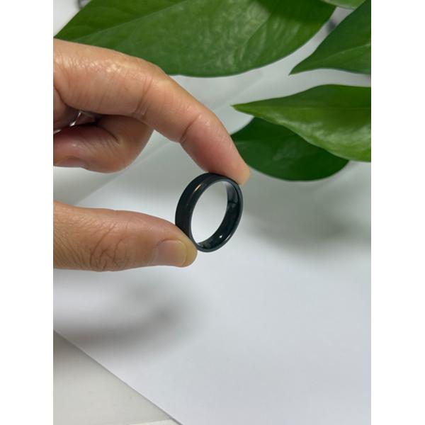 Customized Black Titanium Mens Band Zircon wedding band without fading Men's Wedding bands