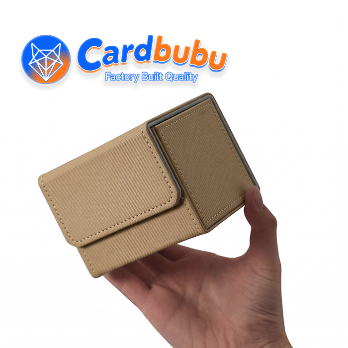 Magnetic Lid Pokemon Bulk Storage 3.46in PU Leather Playing Card Storage Box