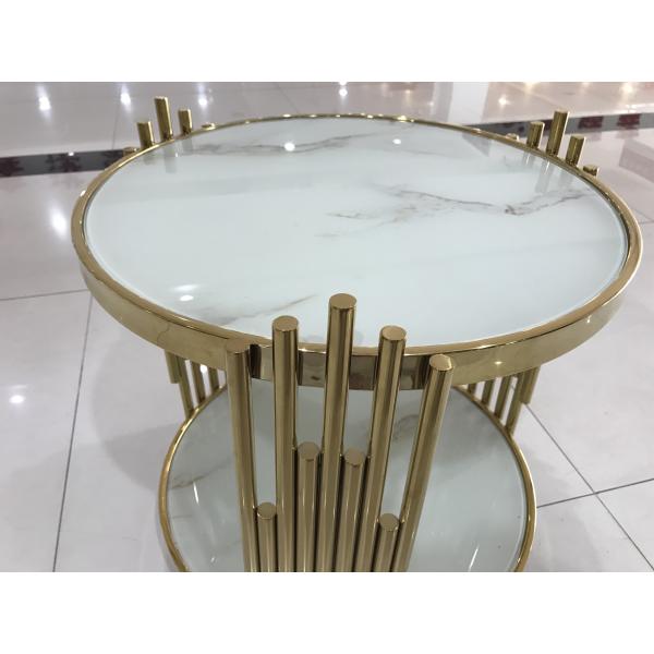 Good Bearing Capacity 50cm Stainless Steel Glass Coffee Table